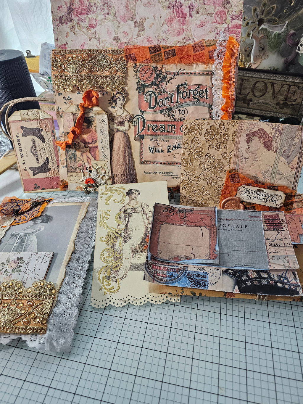 Orange Blossom Journal with ephemera